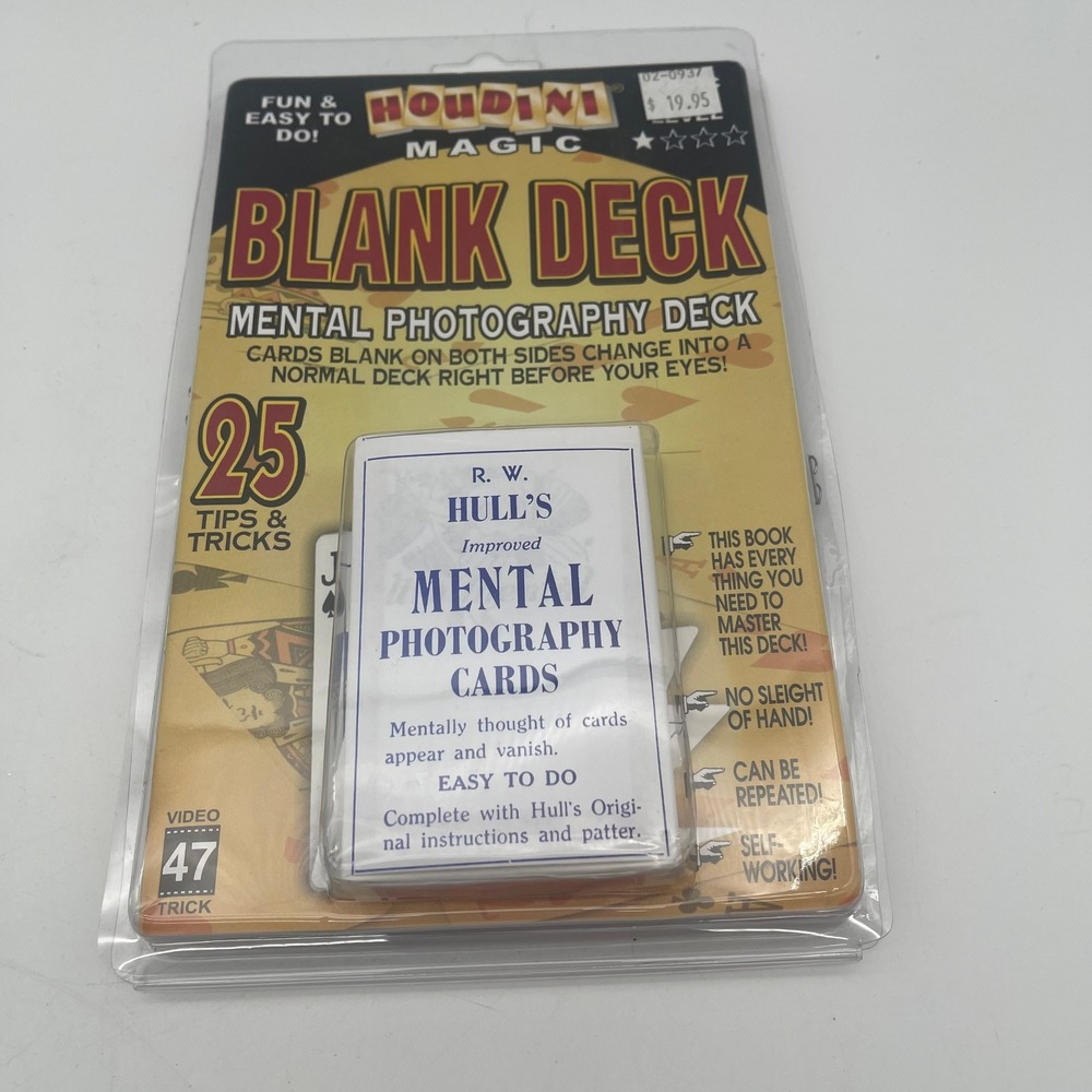 Houdini Magic Blank Deck Mental Photography Card Trick R.W. Hull 02-0937 NEW